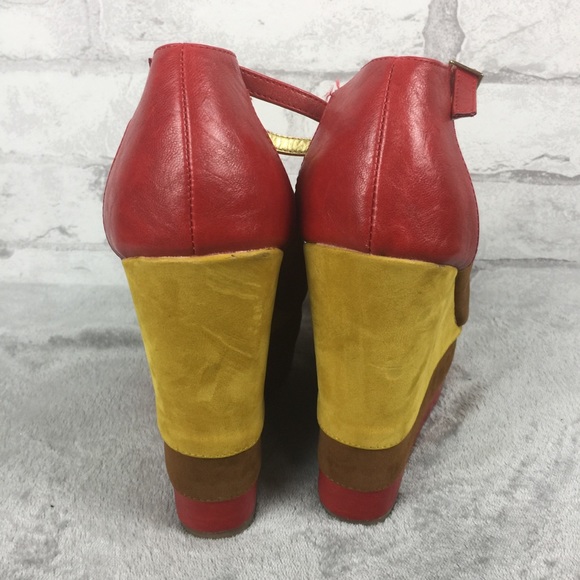 Mona Mia Yuriana Peep-toe Platform Wedge Size 11 - Picture 5 of 8